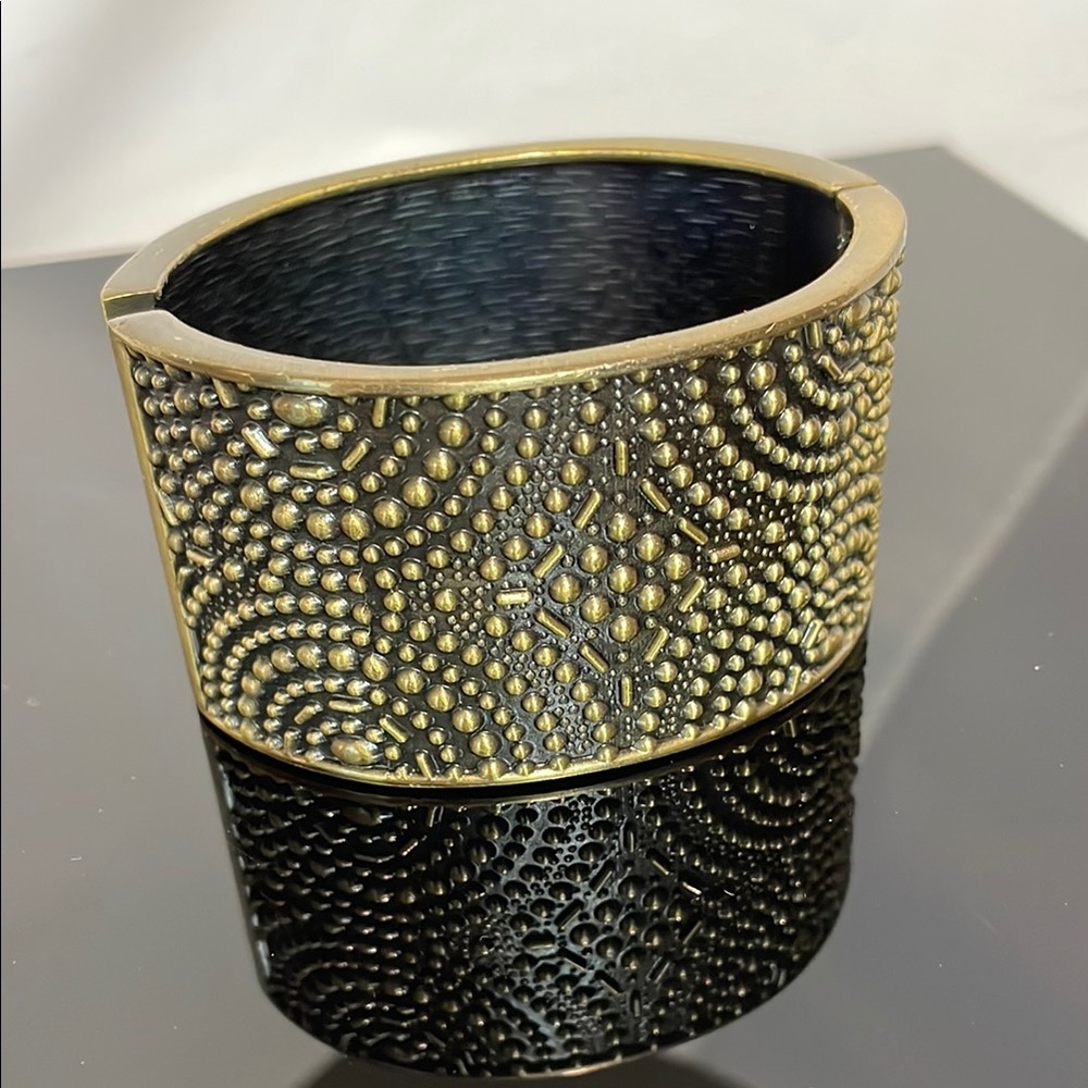 Bronze Tone Textured Cuff Bracelet